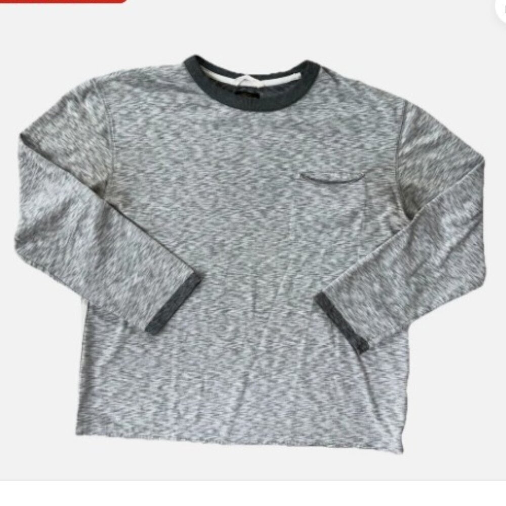 CPO Provisions Crew Neck Long Sleeve Textured Heather Gray Shirt Mens Size Large